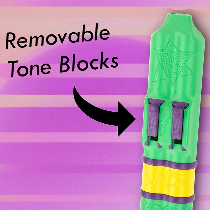 BáFlute BaFlute Native American Style Drone Flute, Key of A 432hz, Double Chamber Drone Flute, 3D Printed, 90's Vibe (Green) - Image 3